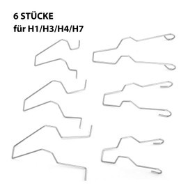 Cfcyhla 6 pieces steel headlight retaining spring clamp headlight dipped beam headlight spring clamp for H7 bulb car headlight clip replacement part
