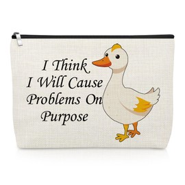 Funny Goose Makeup Bag Goose Lovers Gifts Friendship Gifts for Women Best Friends Bestie Daughter Sisters Humor Animal Pet Cosmetic Bag Christmas Birthday Present Bird Lover Travel Toiletry Pouch