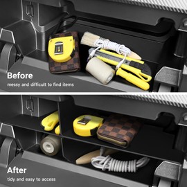 BILOPER Glove Box Dividers Organizer For Toyota Tacoma 2024 2025,ABS Glove Box Organizer for 4th Gen Tacoma Accessories,Interior Insert Dividers Storage