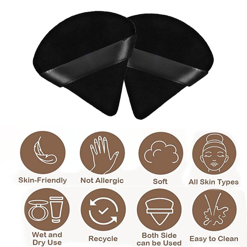 Norhogo Pack of 12 Powder Puff Make-Up Sponge, Washable Triangle