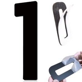 Self-adhesive 4 Inch House Numbers, Acrylic Modern House Address Numbers for Outside, Large Black Door Numbers for House Office Mailbox Door Home Room Hotel Apartments (Black, 4in No.1)