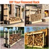 Ultdiyer Firewood Rack Outdoor Log Storage Bracket Kit,Heavy Duty Fire