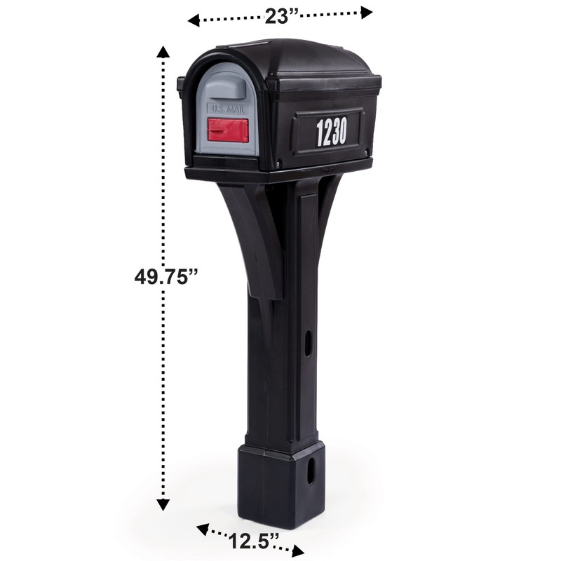 Simplay3 Classic Plastic Residential Mailbox & Post Mount Combo Kit