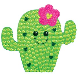 iscream Sparkly Rhinestone Sweethearts Cactus 2" Mini Vinyl Cling Decal