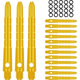 CyeeLife Pro Dart Shafts Aluminium 15Packs(5 Sets) with 20pcs Rubber O Rings,Gold 48mm