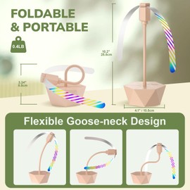 Portable Battery Powered Fly Fans for Tables Up to 15 Hours Working Time, 4-Pack Indoor Outdoor Food Fan with Flexible Goose-Neck Blades for Home Restaurant Party Picnic Patio BBQ, Lotus Pink