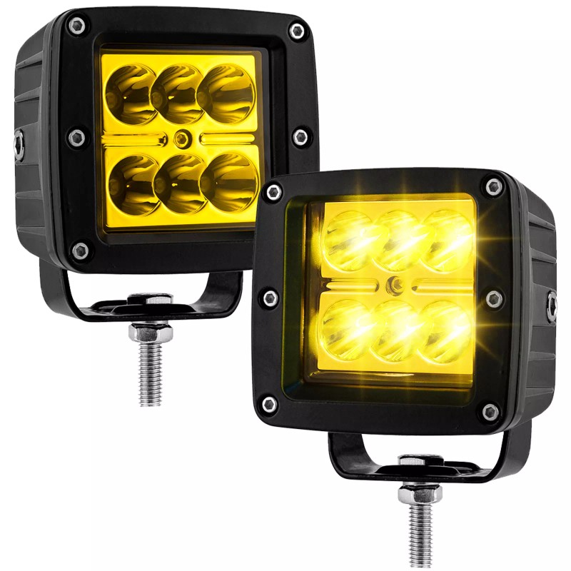 WEISEN 3'' 48W Amber LED Pod Ditch Light Mount Wire