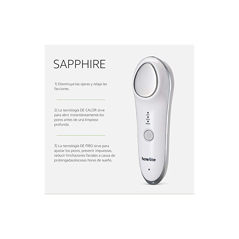 Howlite Sapphire, Tonificación y rejuvenecimiento facial, masaje para prevenir arrugas