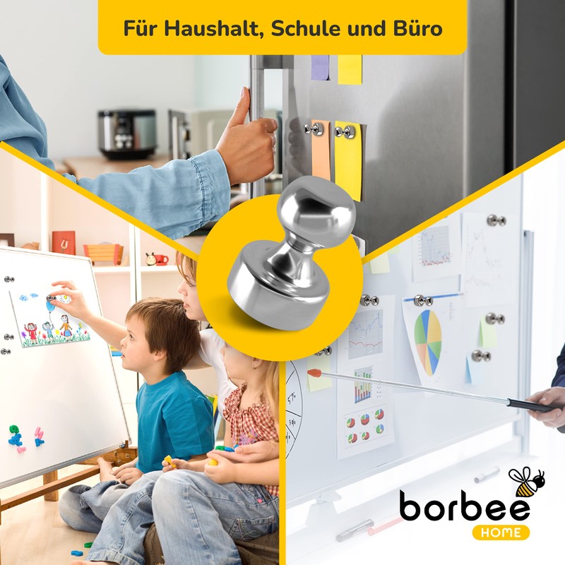 borbee® Magnets (Pack of 16), Strong Magnets for Office and