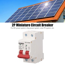 DZ47S-63Z-2P, 1000V 50A, DC Isolator Switch Solar with DIN Rail, DC Circuit Breaker 2P 50A DC1000V 6000A Switching Capacity DIN Rail Mounting for PV Solar System DZ47s 63Z C50
