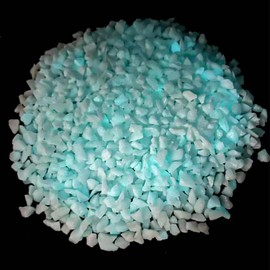 HappyFiller 1.3 LB Crushed Glass Sand Broken Glass Pieces Crush Terrarium Rocks Stones for Crafts,Resin Arts,Succulents,Vase Fillers,Candle Holder Filler,Blue Glow in The Dark