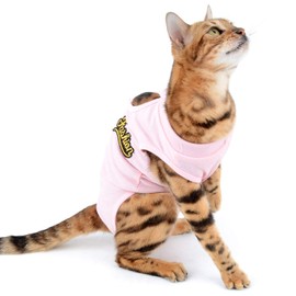 SELMAI Medical Pet Shirt Cat Bodysuit for Dogs After Surgery Dog Castration Soft Cotton E-Collar Alternative for Pets Nursing Clothing Wound Protection Prevent Licking Skin Diseases Pink L