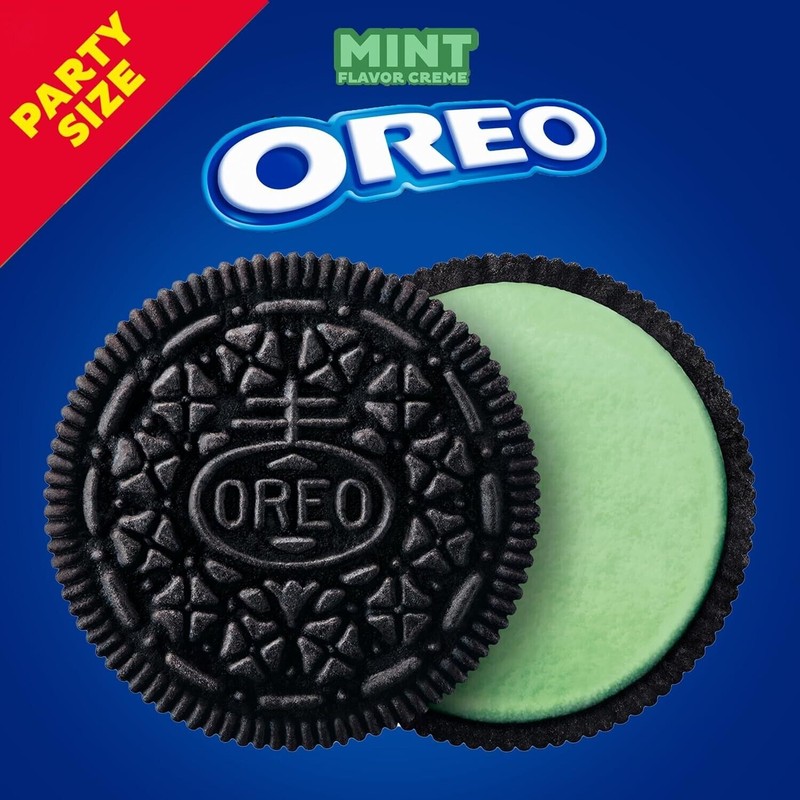 OREO Mint Creme Chocolate Sandwich Cookies, Party Size, 24.95 oz