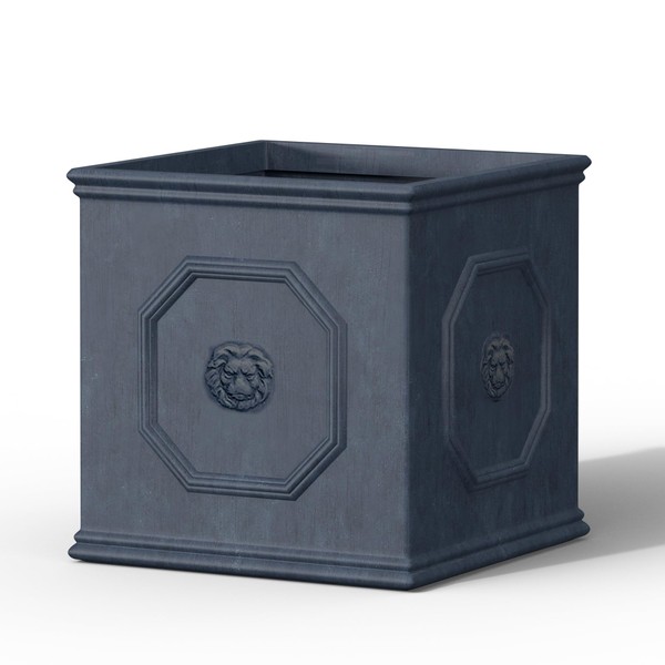 Kante Square Lion Head Concrete Planter, Classic English Style Plant