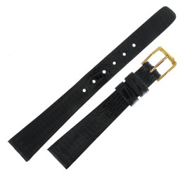 Hadley Roma LS837 13mm Black Regular Genuine Lizard Ladies Watch Strap Band Vintage