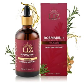 100ml natürliches Rosmarinöl Haare - gegen Haarausfall – Dermatologisch getestet- Haaröl mit Rosmarinöl & Rizinusöl –Reine Naturkosmetik für Haare & Kopfhaut -Haarwachstum beschleunigen- Glasflasche