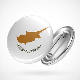 Hellweg Druckerei Button Badge Cyprus Cyprus Flag Middle East Flag Badge Gift Idea Badge Pin, Metal