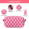 Aucuu 2 Pcs Makeup Bag Checkered Cosmetic Bag & Pencil