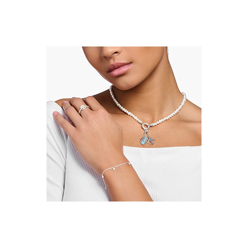 THOMAS SABO Colourful Plane Charm Recycled 925 Sterling Silver Charm