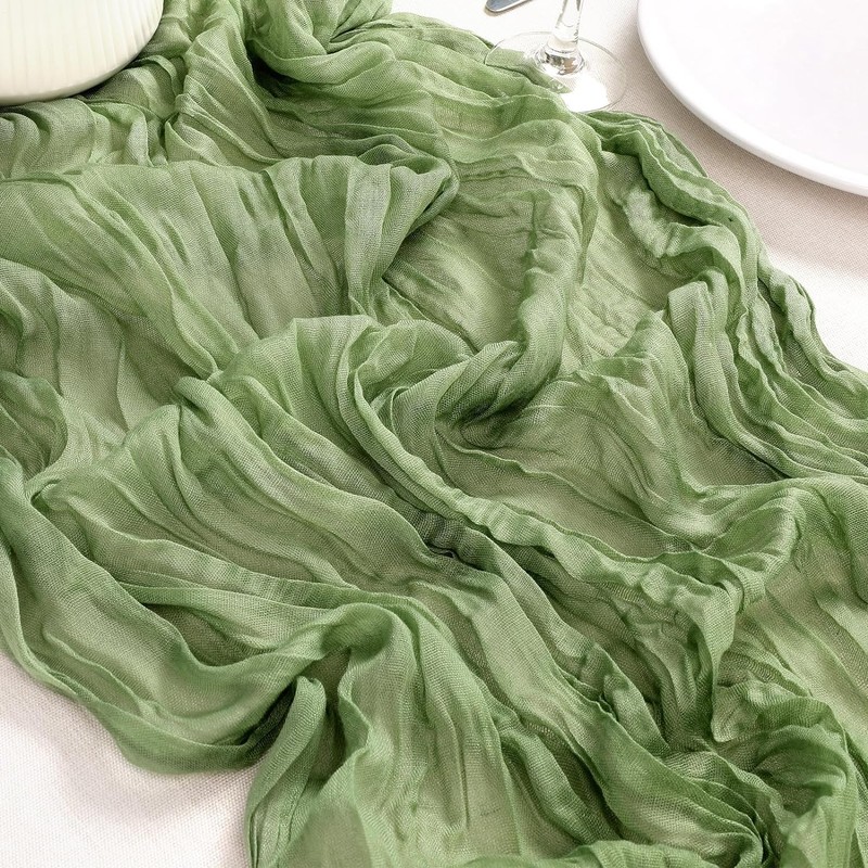 OGORI Set of 6 Table Runners Modern Tulle Light Green