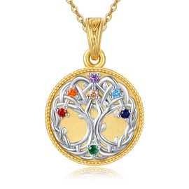 KINGWHYTE Tree of Life Necklace for Women 925 Sterling Silver Celtic Knot Tree of Life Pendant Delicate Family Tree Jewellery Birthday Christmas for Wife Mum, Sterling Silver