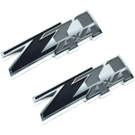 2Pcs Z71 4x4 Emblems 3D Badge Decal Nameplate Compatible with Chevy Silverado (Black Grey)
