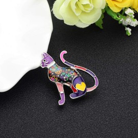 NEWEI Enamel Kitten Cat Brooch Fashion for Women Girls Gift Pendant Cat Decorations, enamel, No gemstone