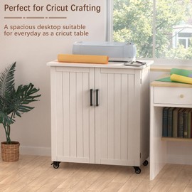 GDLF Craft Cart Compatible with Cricut Machine Cricut Table with Storage Cabinet Rolling Cart Furniture with Drawers Designed for Accessories Organization 31.6" W x 15.8" D x 34.9" H