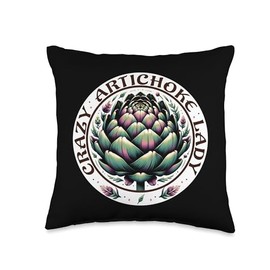 Crazy Artichoke Lady Artichoke vegan vegetarian artichoke Throw Pillow