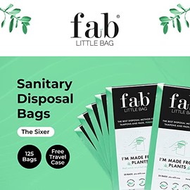 Fab Little Bag Fab Little Bag Sanitary Disposal Bags for Tampons, Ladies Sanitary Pads, Sanitary Towels, Panty Liners, Feminine Hygiene Products - No Mess, No Odour, Sealable - Pack of 125 Tampon Disposal Bags