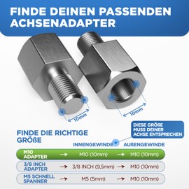 LAINFELD Bicycle Axle Adapter for M10 Thru Axle Bicycle Trailer Adapter Thru Axle Trailer Towing Hitch Coupling Thru Axle Adapter