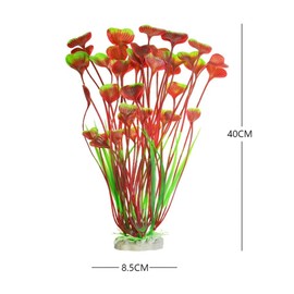BYERUITE 2PCS Aquarium Decor Plastic Plants, Large 16 Inches Artificial Fish Tank Plants (Red)