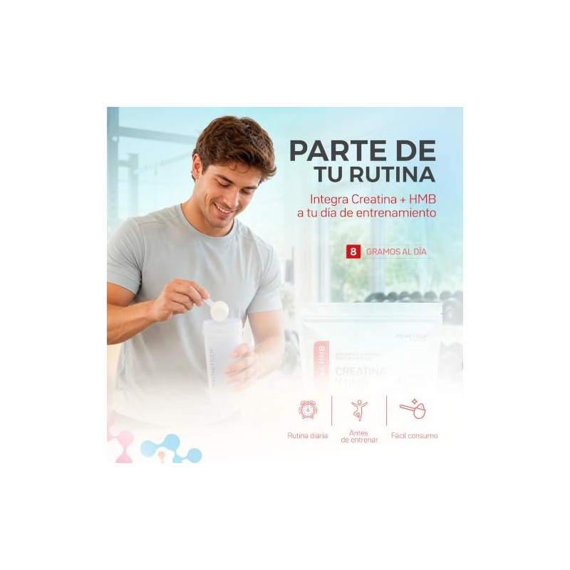 Primetech Nutrition Creatina Y Hmb 400gr En Polvo Sin Sabor