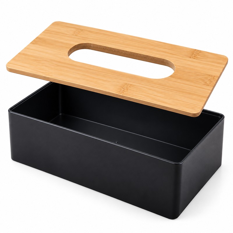 Modern Tissue Box Holder for Home & Office – Black