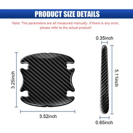 16PCS Car Door Handle Cup Scratch Protector Set, Waterproof Car Door Bowl Sticker Protector Film, Anti-Scratch Car Paint Cover Guard Pad Universal for Most Cars, SUVs (Carbon Fiber)