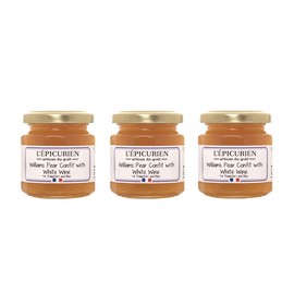 William Pear and White wine French Imported confit for cheeses 4.4 oz jar by l'Epicurien France, Three