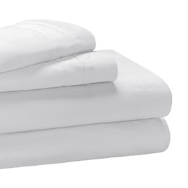 Superior Egyptian Cotton 4 Piece Sheet Set, Luxury 1000 Thread Count, Eco-Friendly, Sustainable Sheets, Ultra-Soft Basics, Solid, Deep Pocket Fitted Sheet, Flat Sheet, Pillowcases, Queen, Platinum