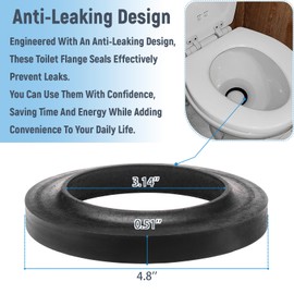 RV Toilet Seal Replacement for Thetford 33239 Compatible with Aqua Magic V and Bravura - 3" Closet Flange Seal Gasket and Base Seal for Camper Toilets