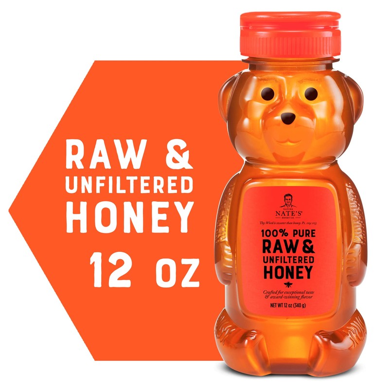 Nature Nate's 100% Pure, Raw & Unfiltered, Squeeze Bottle, Honey,