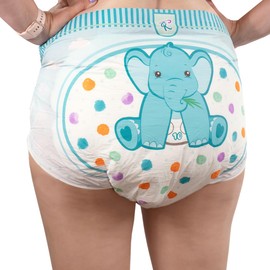 Rearz - Critter Caboose Brief Adult Printed Diapers Sample - 8000ml (Large (33"-42"))