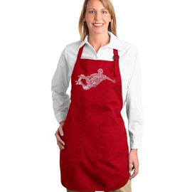LA POP ART Word Art Apron - Skateboard Tricks Word Art Red
