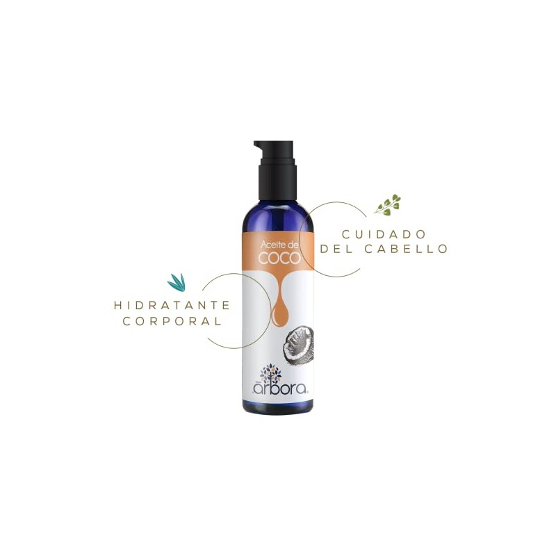 Árbora Aceite de Coco puro para piel cabello y uñas