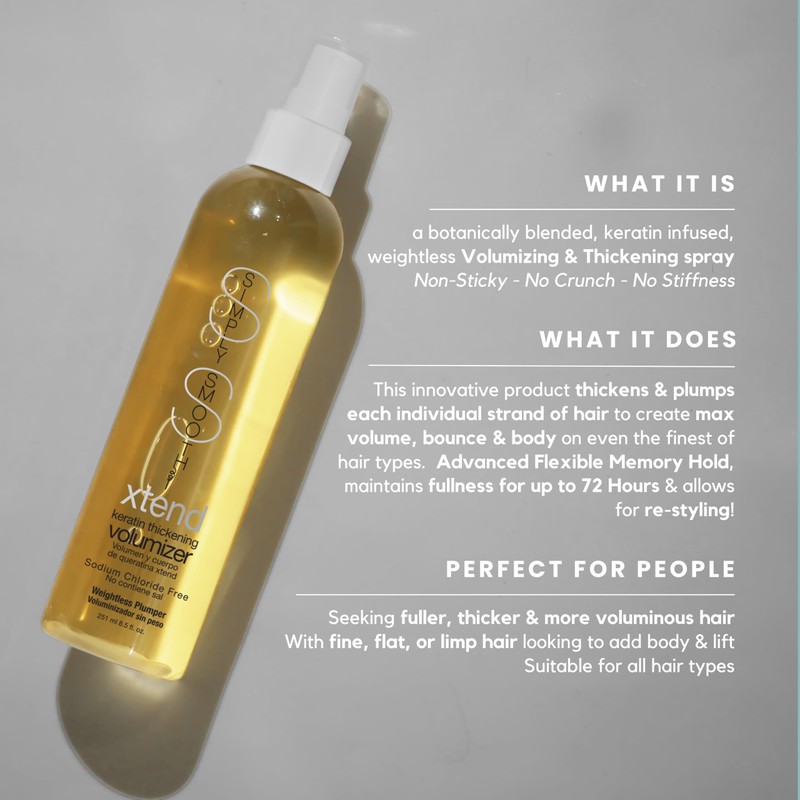 SIMPLY SMOOTH Xtend Keratin Replenishing Volumizer | Thickening Spray For