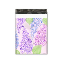 10x13 (100) Lilacs Floral Designer Poly Mailers Shipping Envelopes Premium Printed Bags