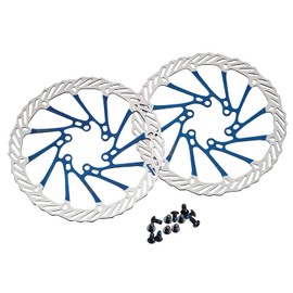 Dymoece Pack of 2 Bicycle Brake Discs 6 Holes with 12 Screws Compatible with Shimano Tektro Avid Magura Hayes 160 mm/180 mm