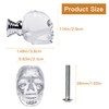 Milkary 10 Pcs Crystal Glass Door Knobs, Skull Clear Glass