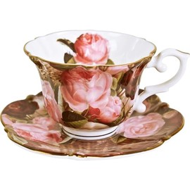 ROYAL ARDEN, Microwaveable Cup & Saucer, Bone China, 8.5 fl oz (240 ml), No.37436