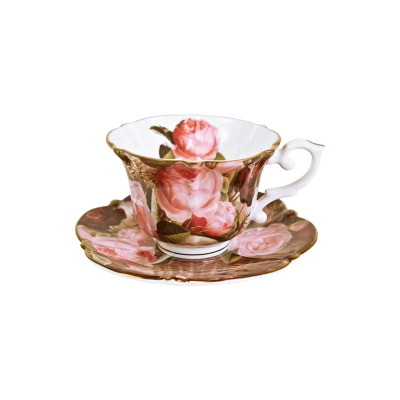 ROYAL ARDEN, Microwaveable Cup & Saucer, Bone China, 8.5 fl