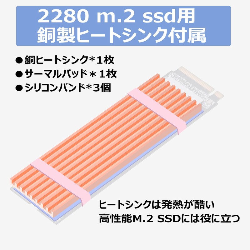 Raonlla M.2 SSD Screw Set with Copper Heat Sink, Compatible