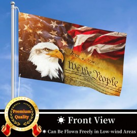 Lyiukz Vintage American Flag Bald Eagle 3x5 Ft and Garden Flags 12×18 inch 4th Of July 1776 We The People Flag Usa Flag Outdoor Yard Lndoor Decorations